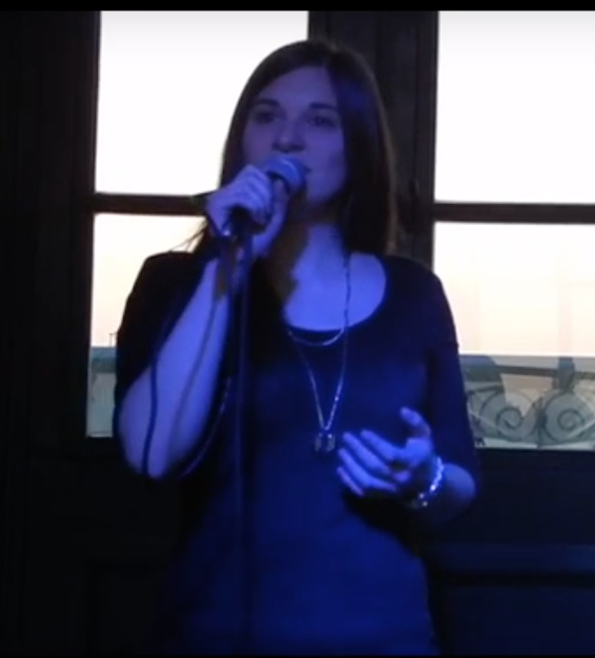 Singing jazz at an intimate singers' concert